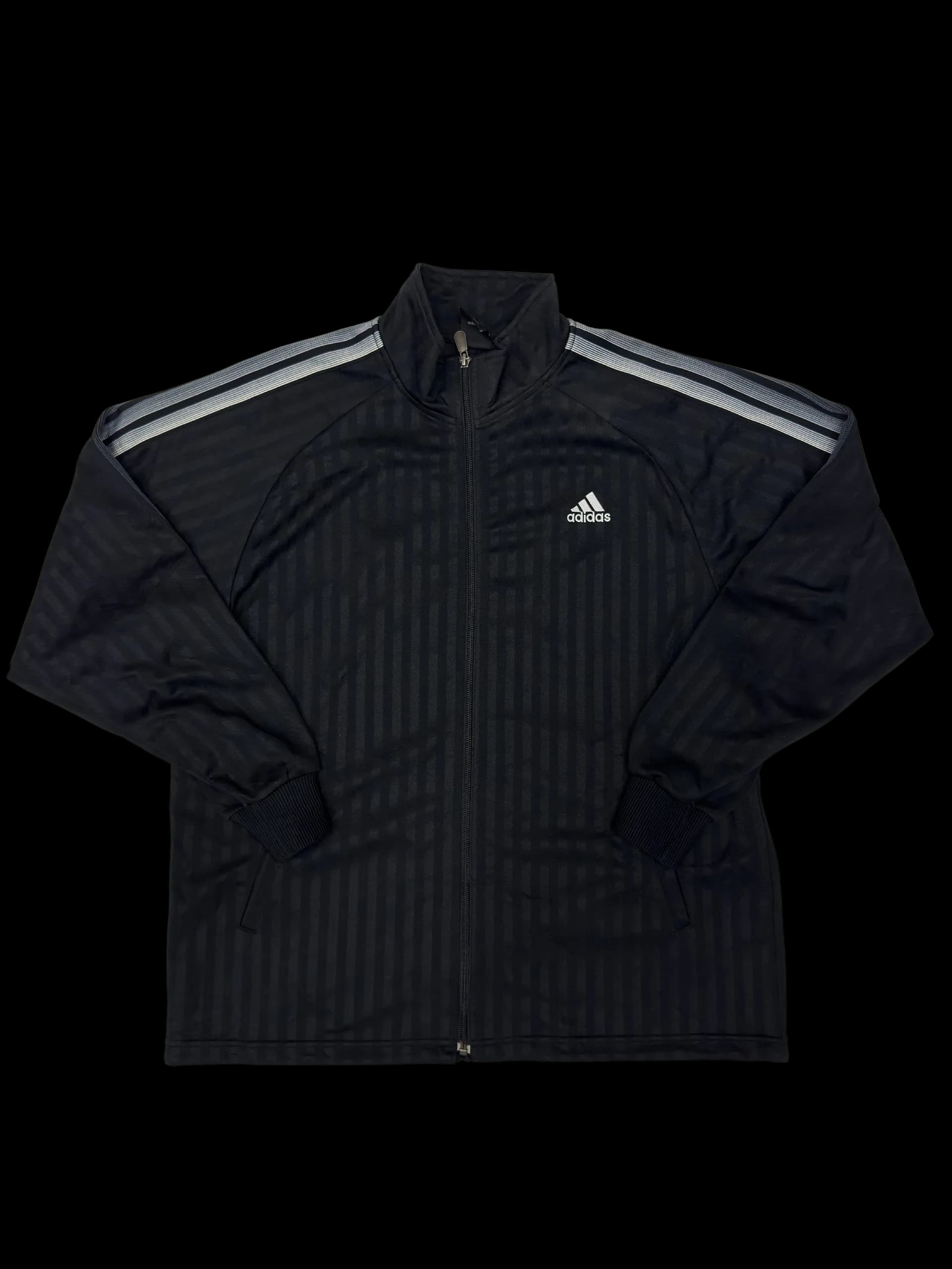 Vintage Jacket-Adidas Stripes Jacket L (Black) - image 1