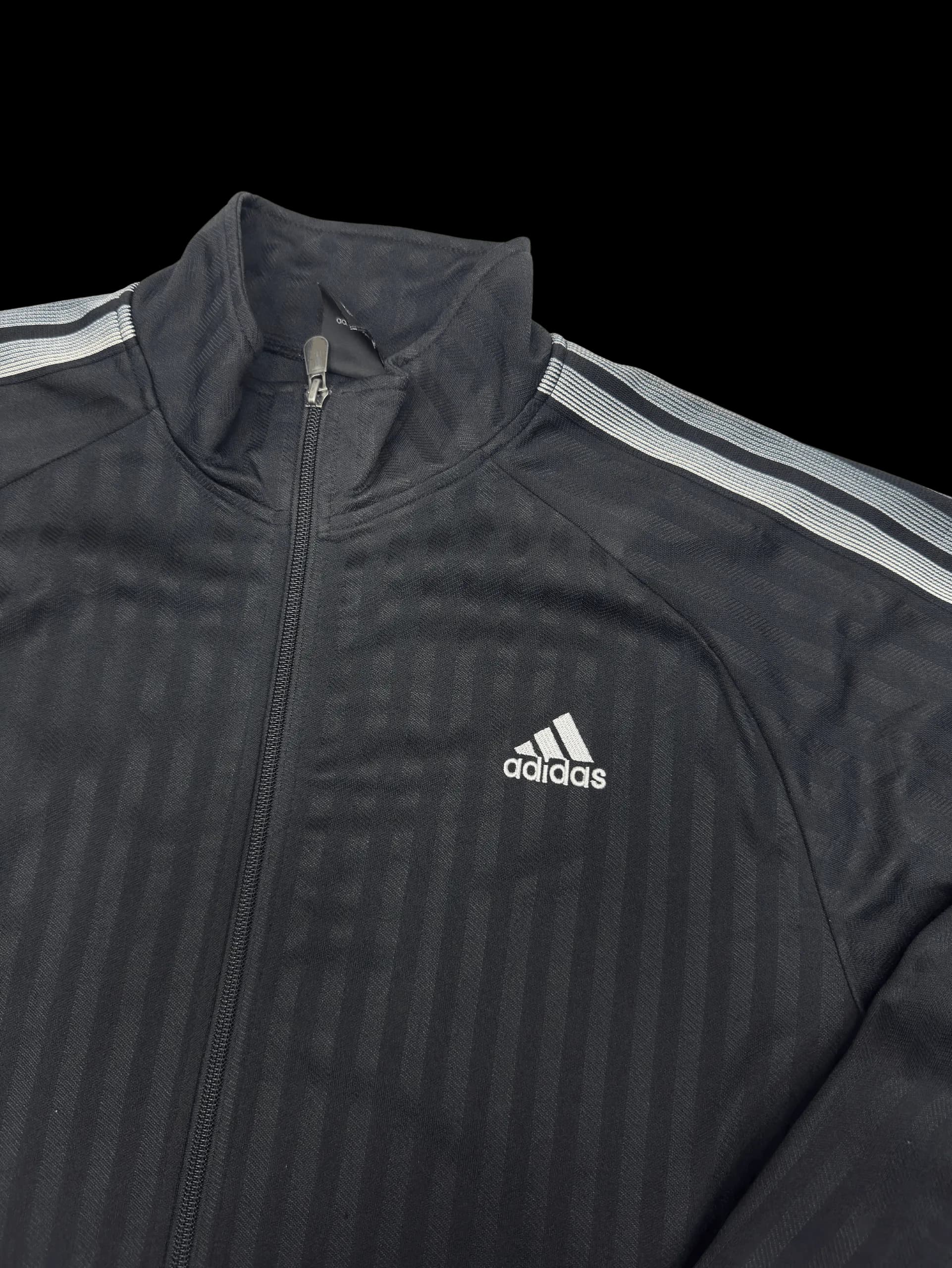 Vintage Jacket-Adidas Stripes Jacket L (Black) - image 4