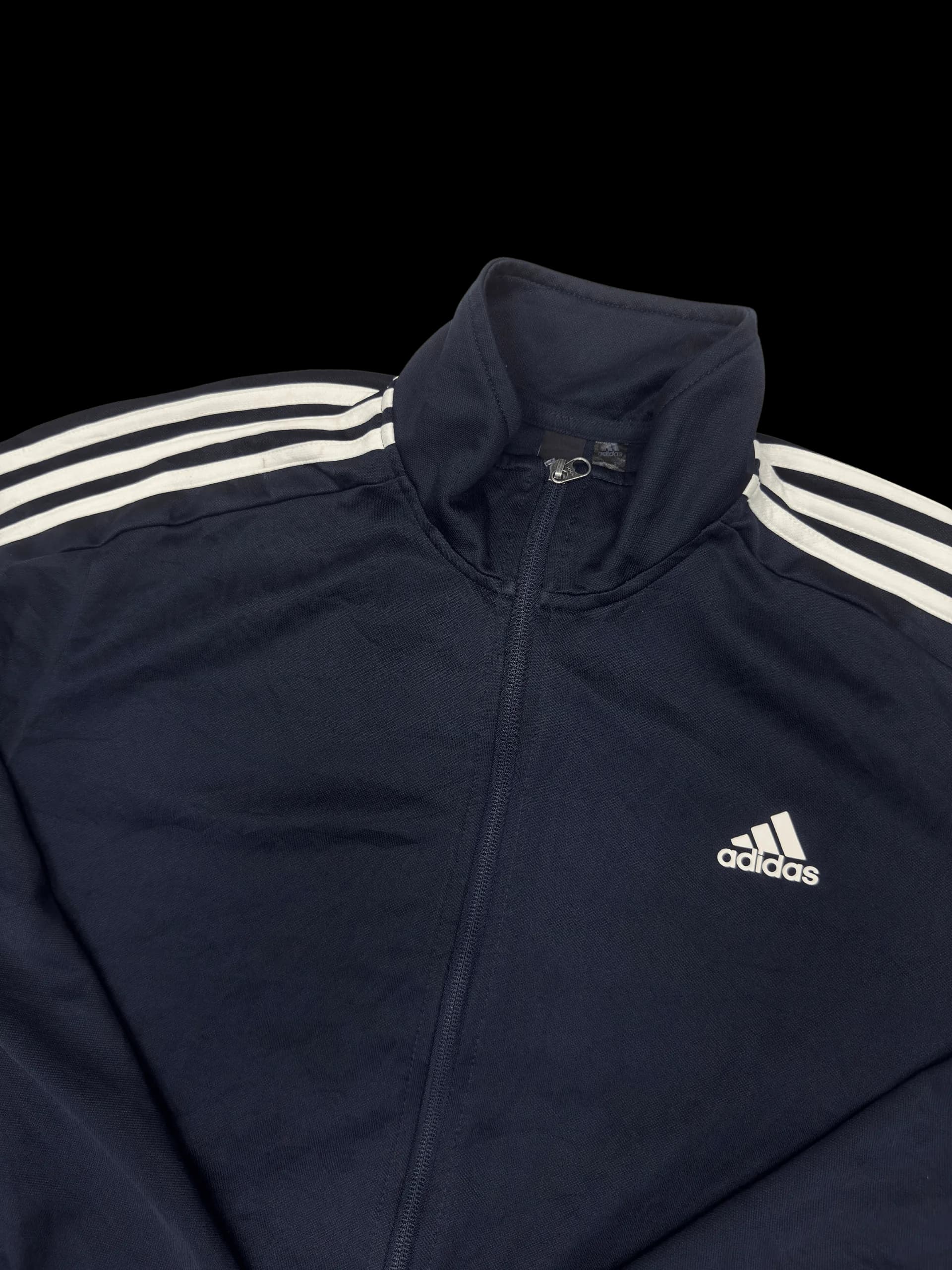 Vintage Jacket-Adidas Classic 3-Stripes Full-Zip Track Jacket (Navy) - image 2
