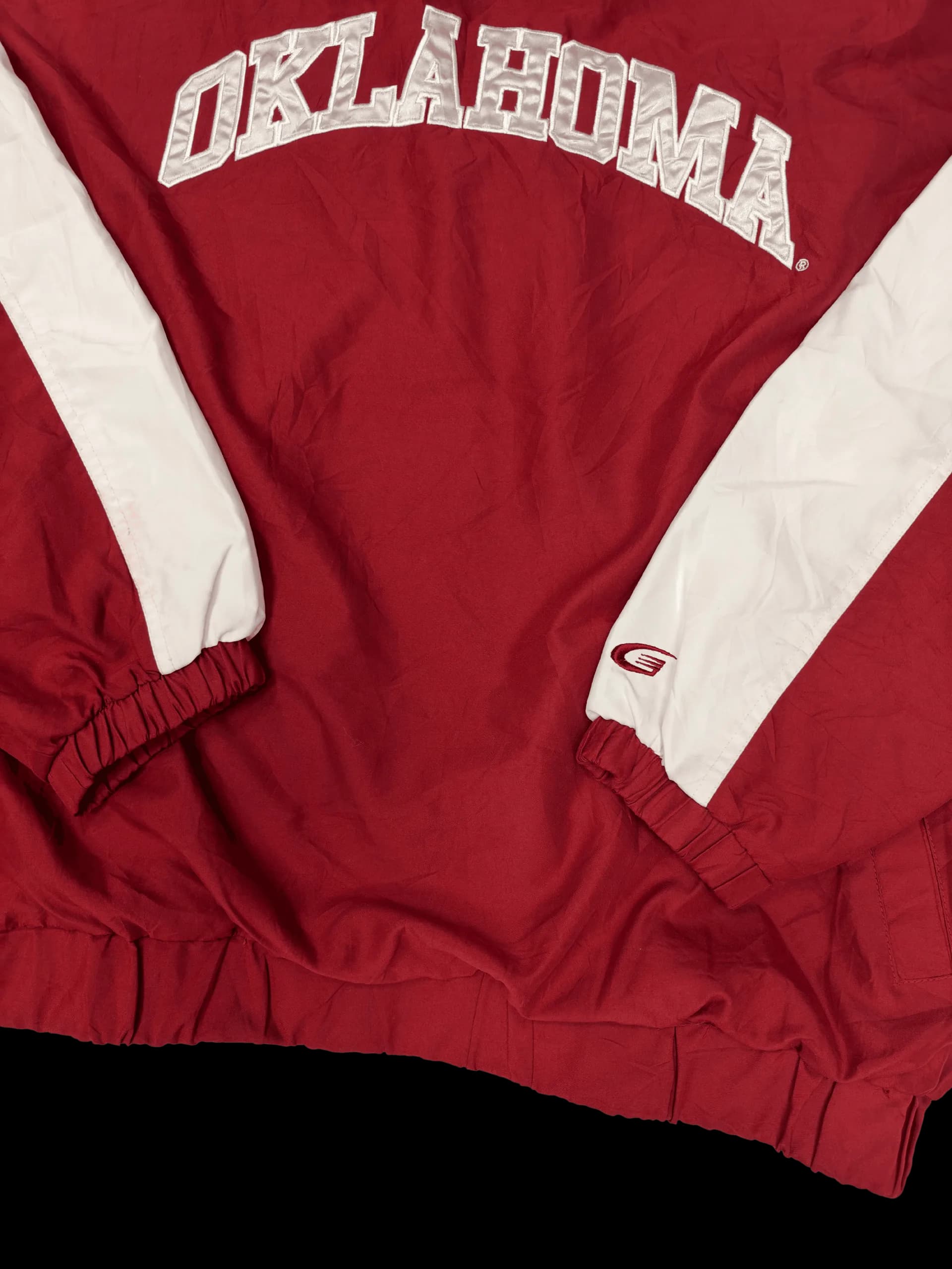 Vintage Pullover-58 Sports Oklahoma Sooners Color-Block V-Neck Pullover (Red / White) - image 4