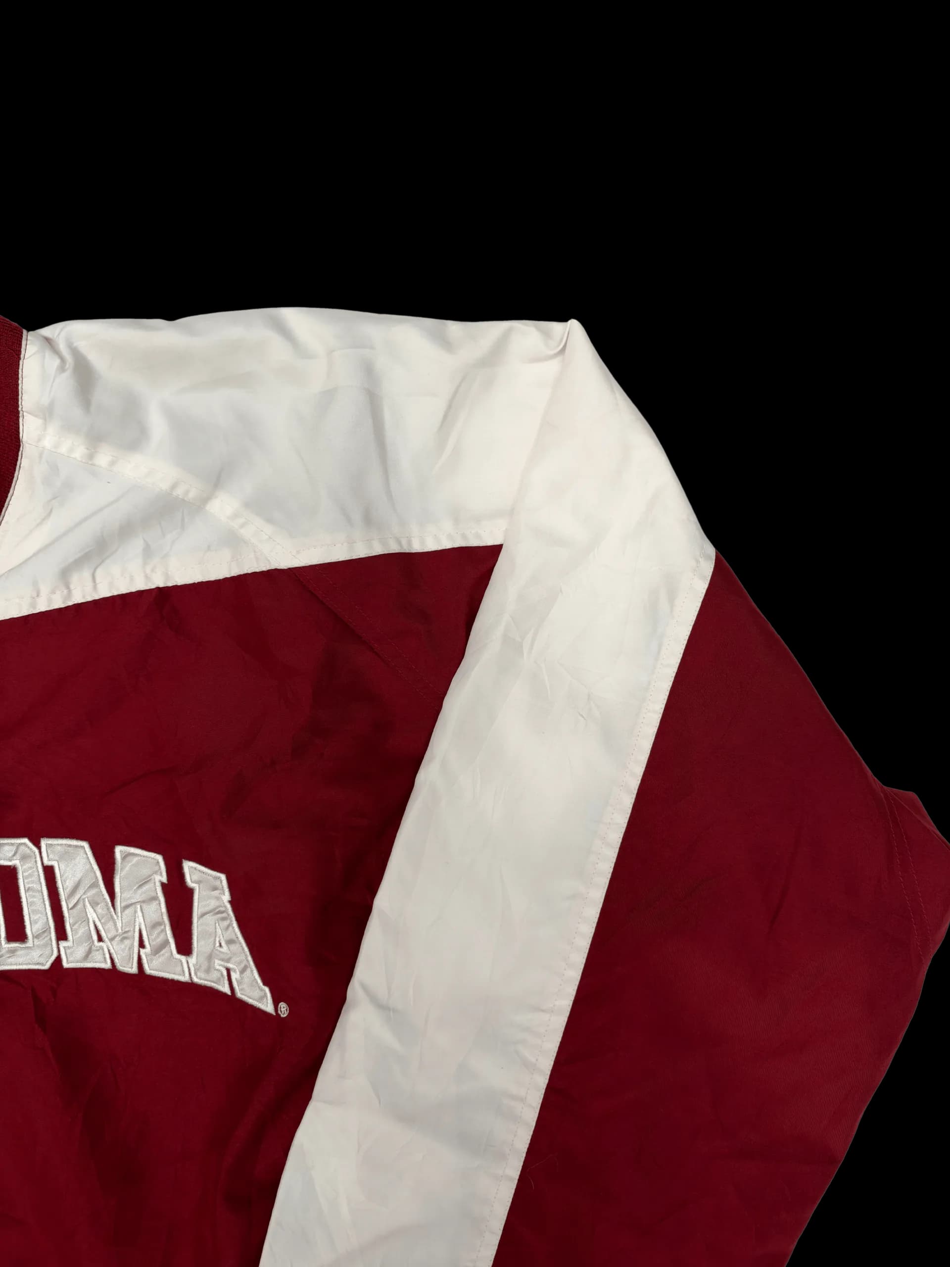 Vintage Pullover-58 Sports Oklahoma Sooners Color-Block V-Neck Pullover (Red / White) - image 8