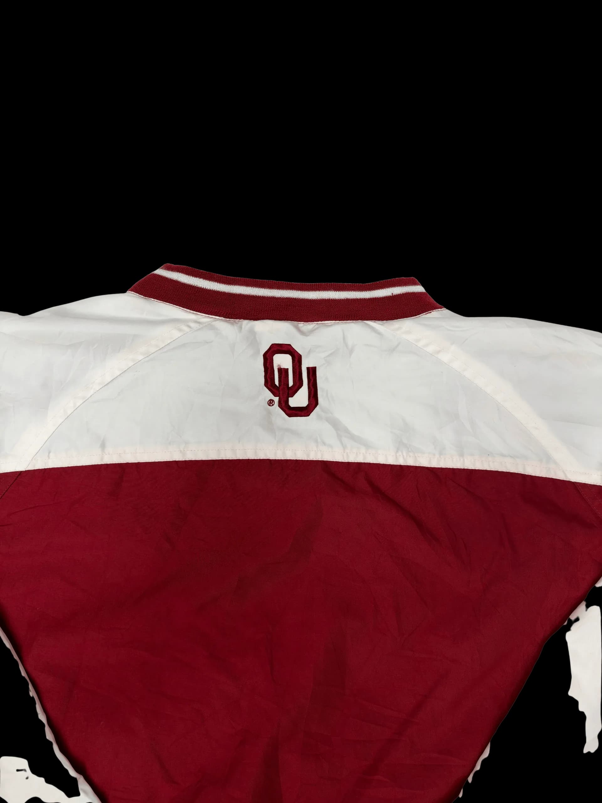 Vintage Pullover-58 Sports Oklahoma Sooners Color-Block V-Neck Pullover (Red / White) - image 7