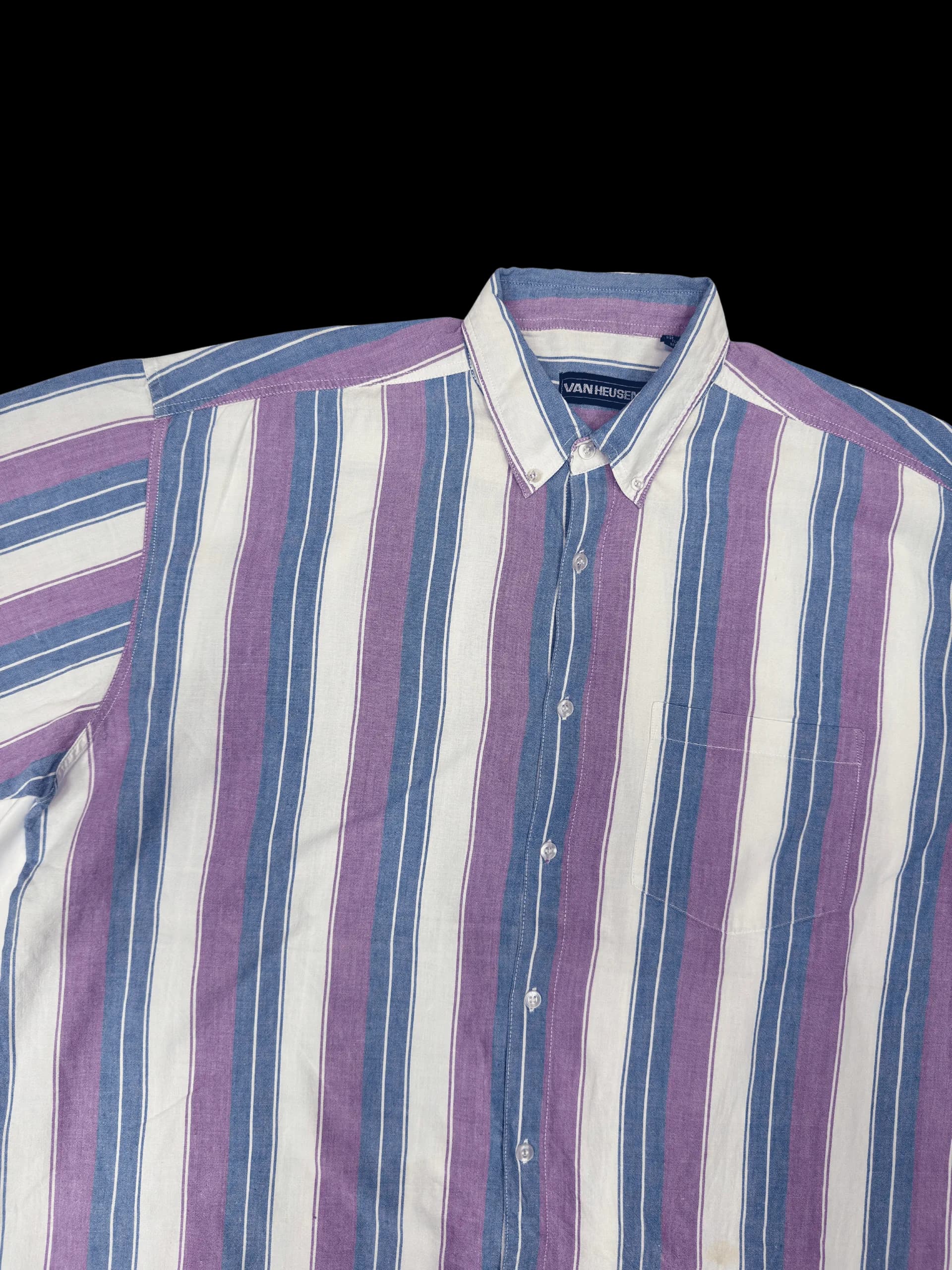 Vintage Shirt-Van Heusen Striped shirt (White/blue/Purple) - image 2