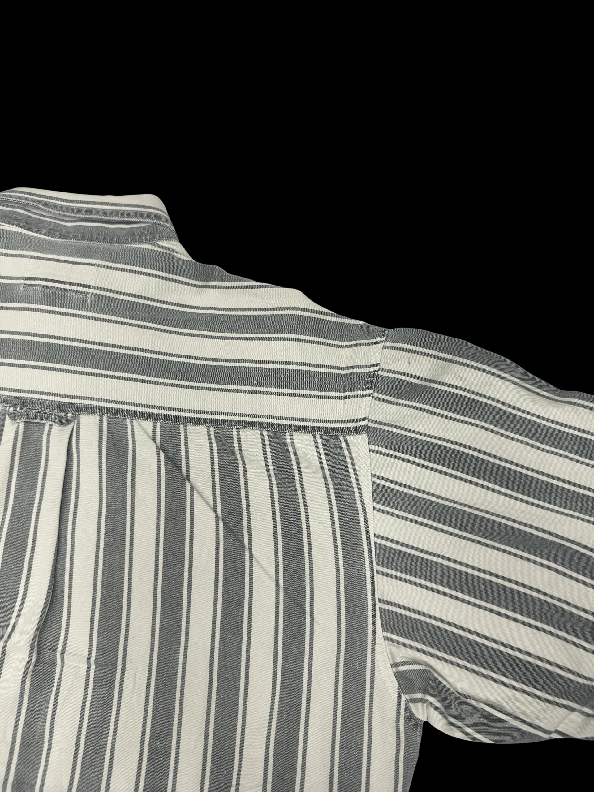 Vintage Shirt-Zeppelin Striped shirt (White/Grey) - image 4