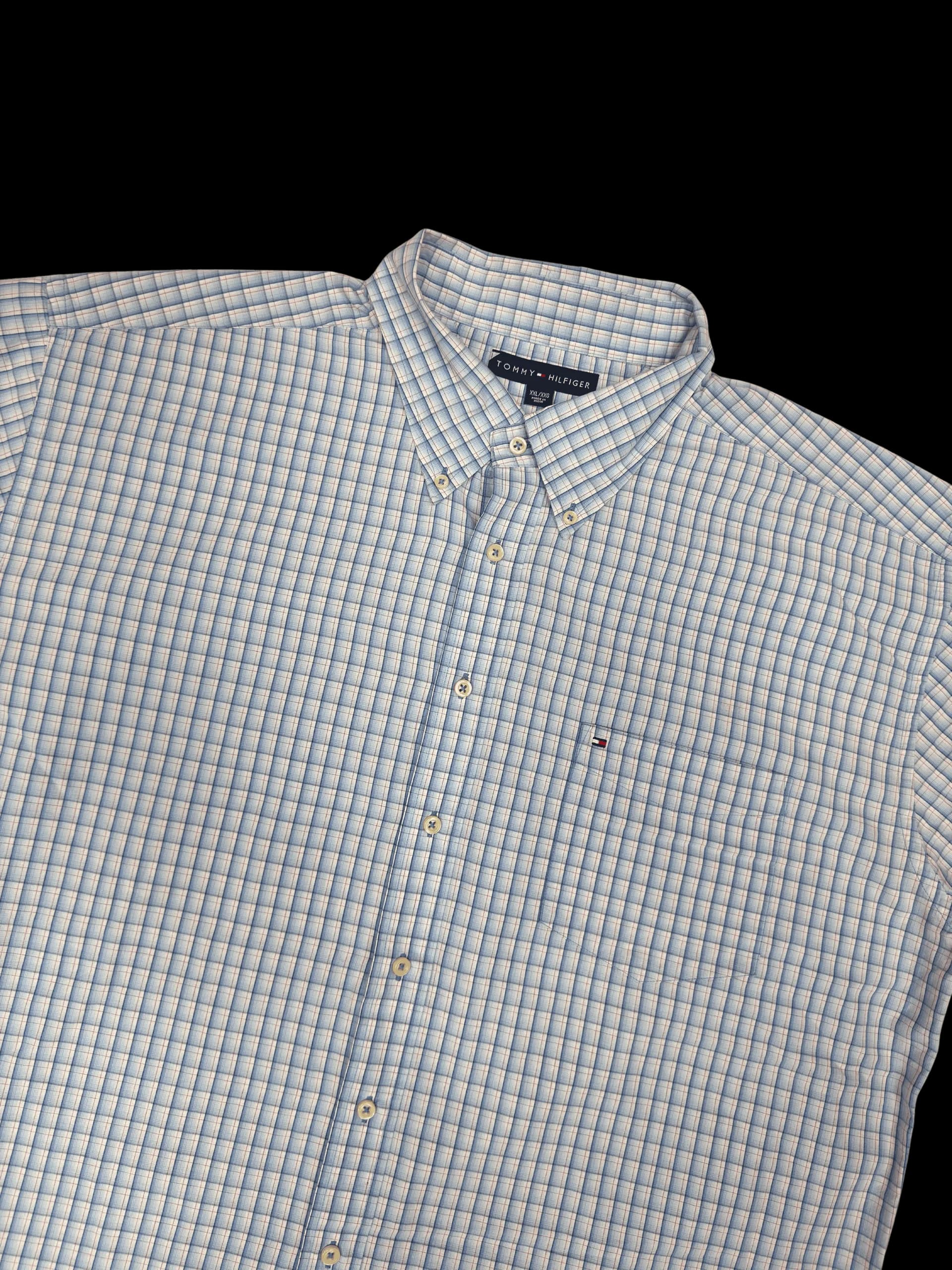 Vintage Shirt-Tommy Hilfiger Striped Shirt (Blue/White) - image 2