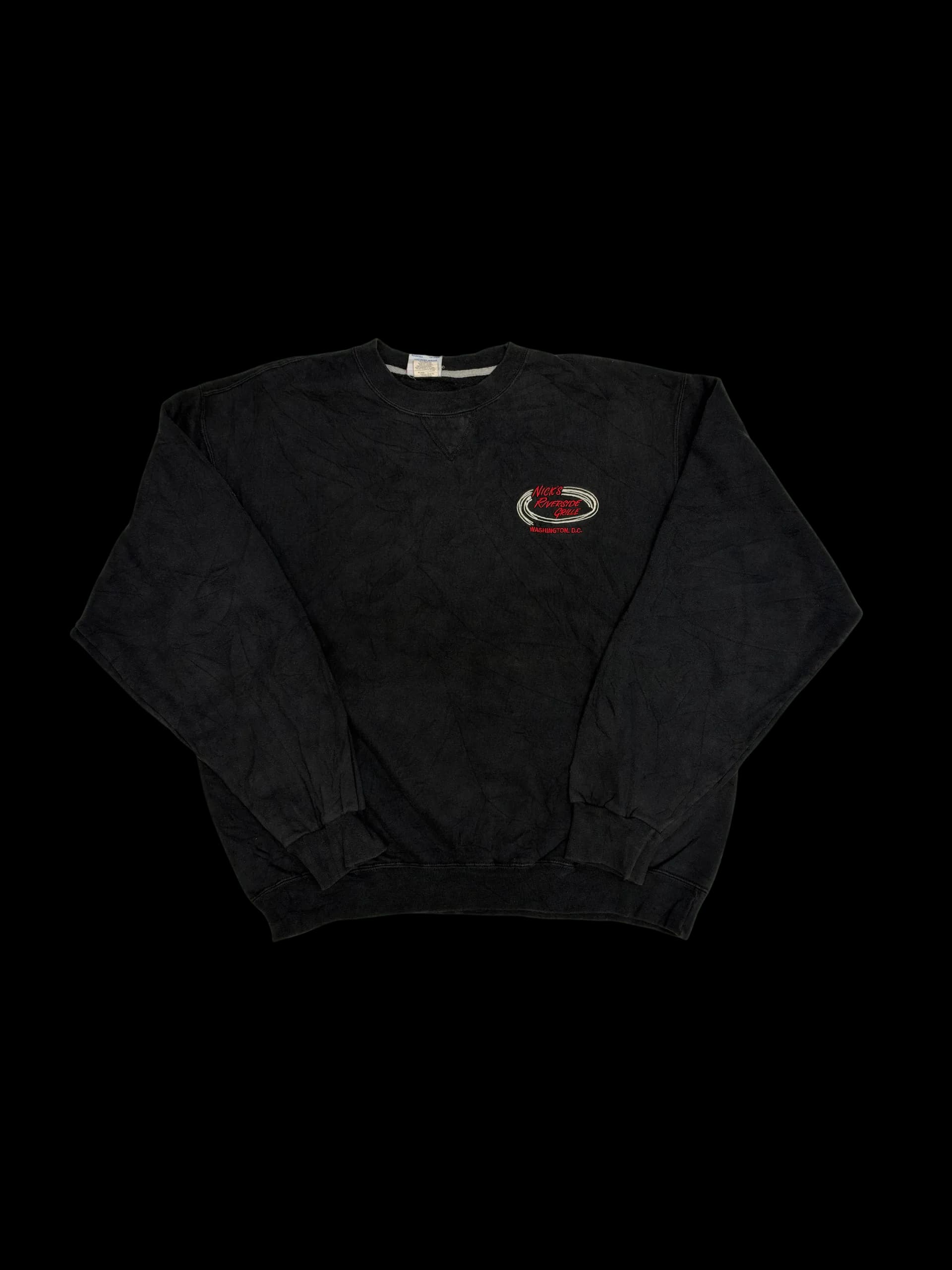 Vintage Sweatshirt- Nick's Riverside Grille Washington D.C. L (Black) - image 1