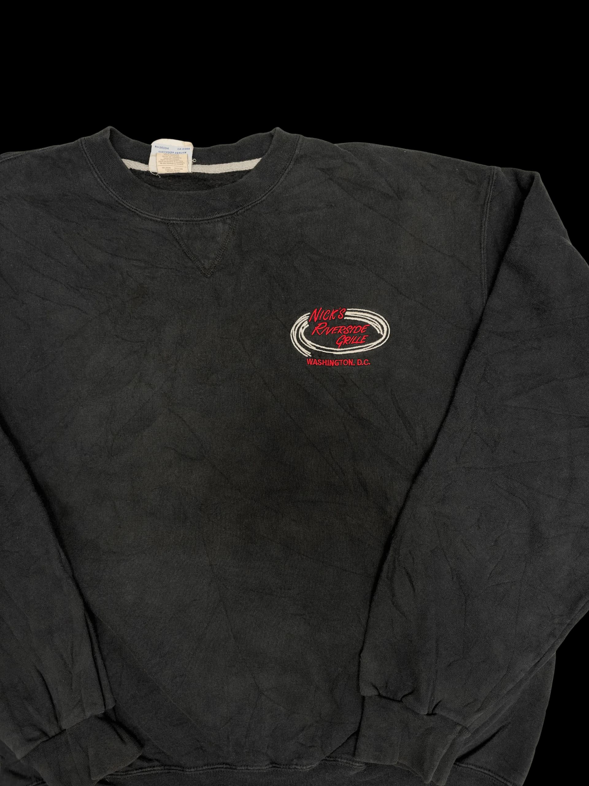 Vintage Sweatshirt- Nick's Riverside Grille Washington D.C. L (Black) - image 2
