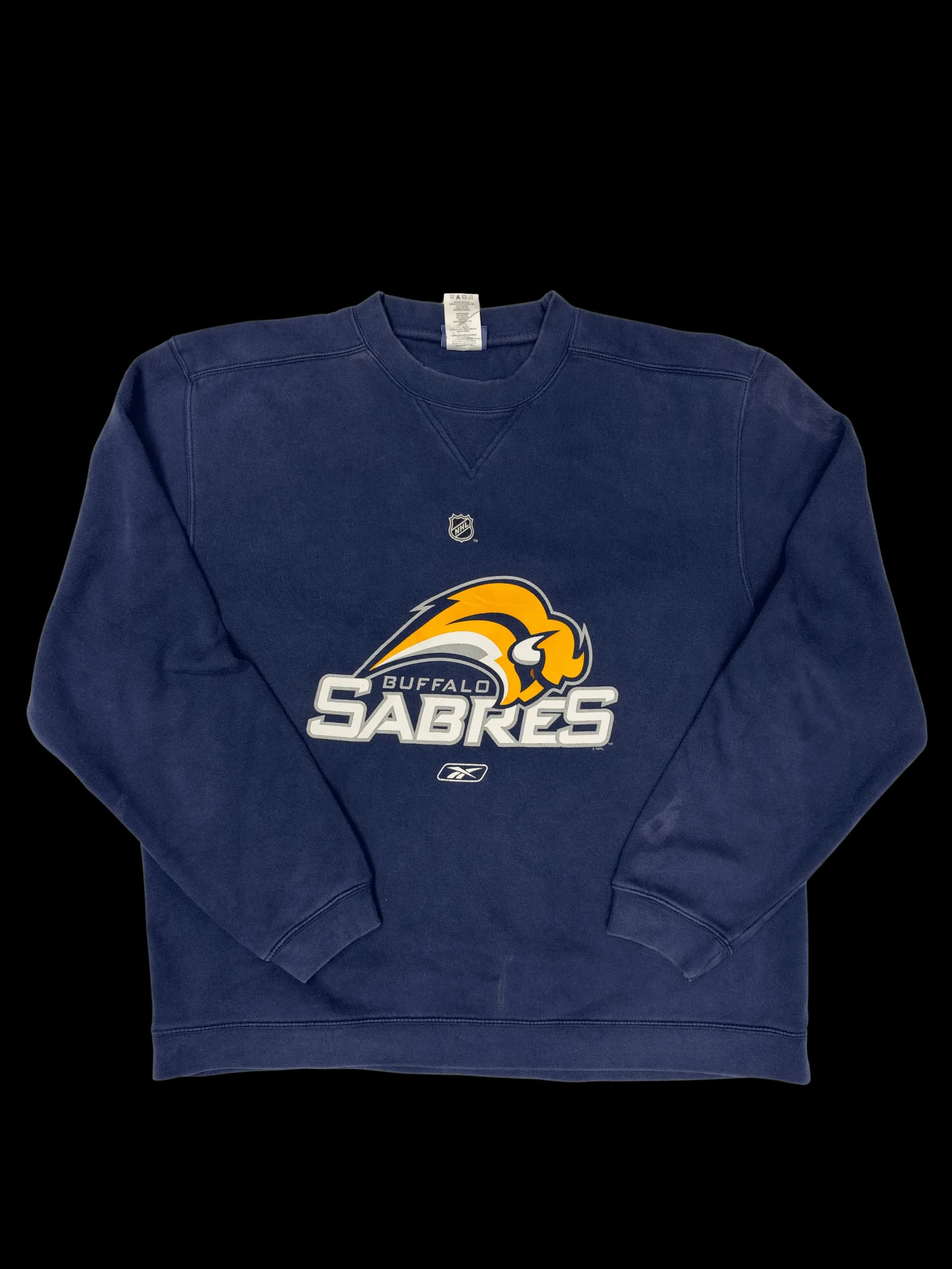 Vintage Sweatshirt-Reebok Buffalo Sabres Graphic Crewneck Sweatshirt (Navy) - image 1