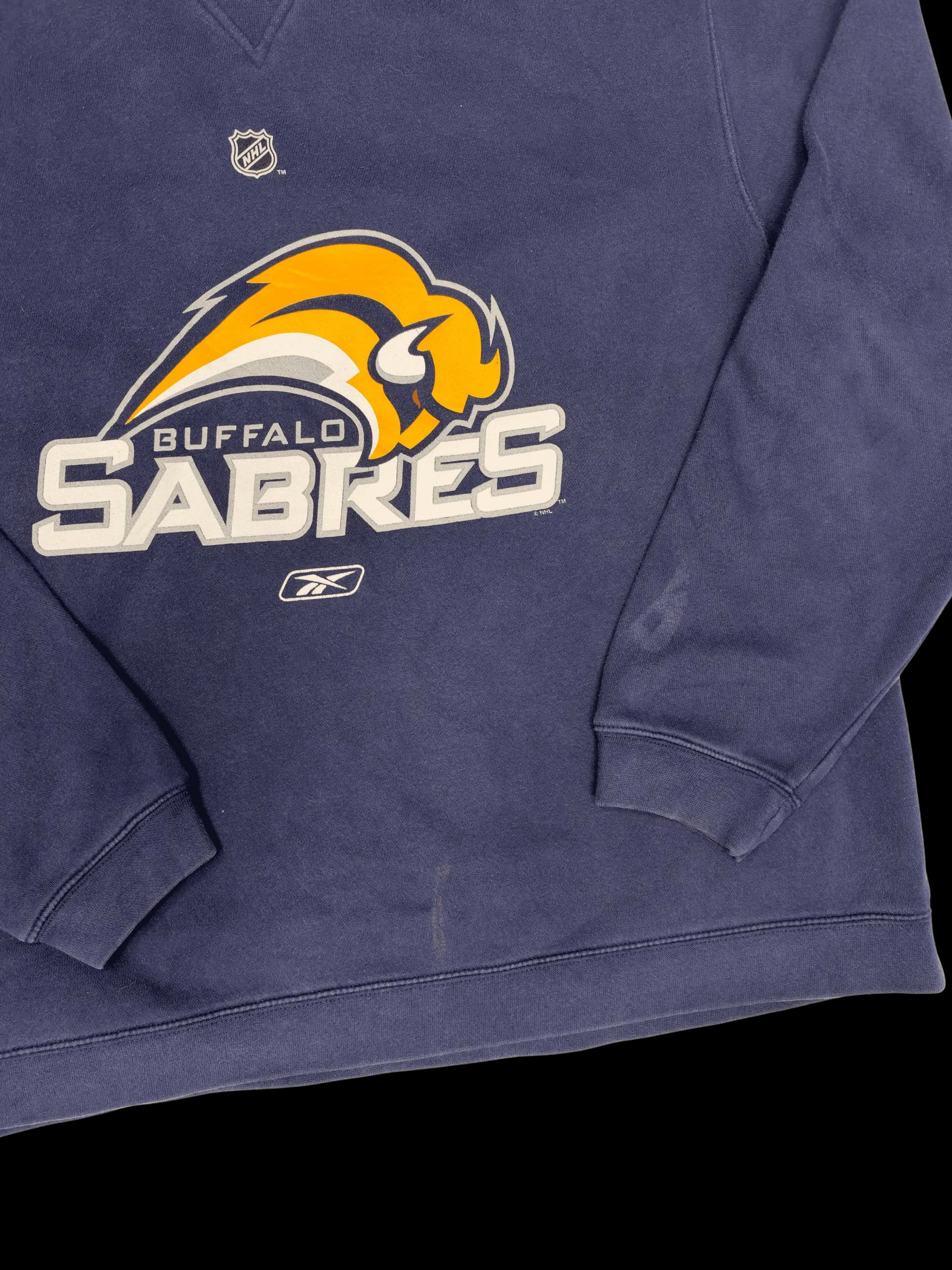 Vintage Sweatshirt-Reebok Buffalo Sabres Graphic Crewneck Sweatshirt (Navy) - image 3