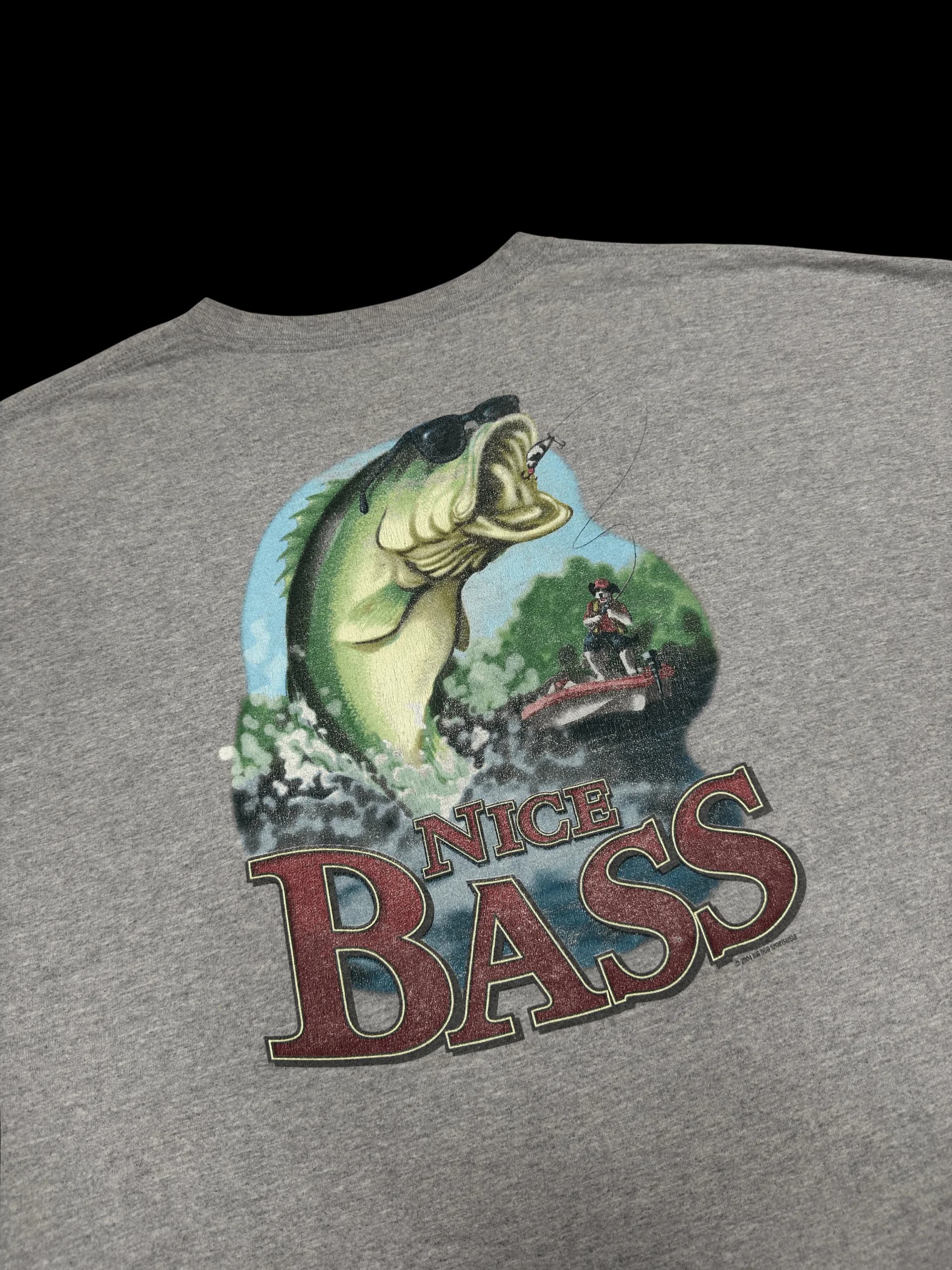 Vintage Tee-Big Dog Nice Bass 4XL (Grey) - image 3