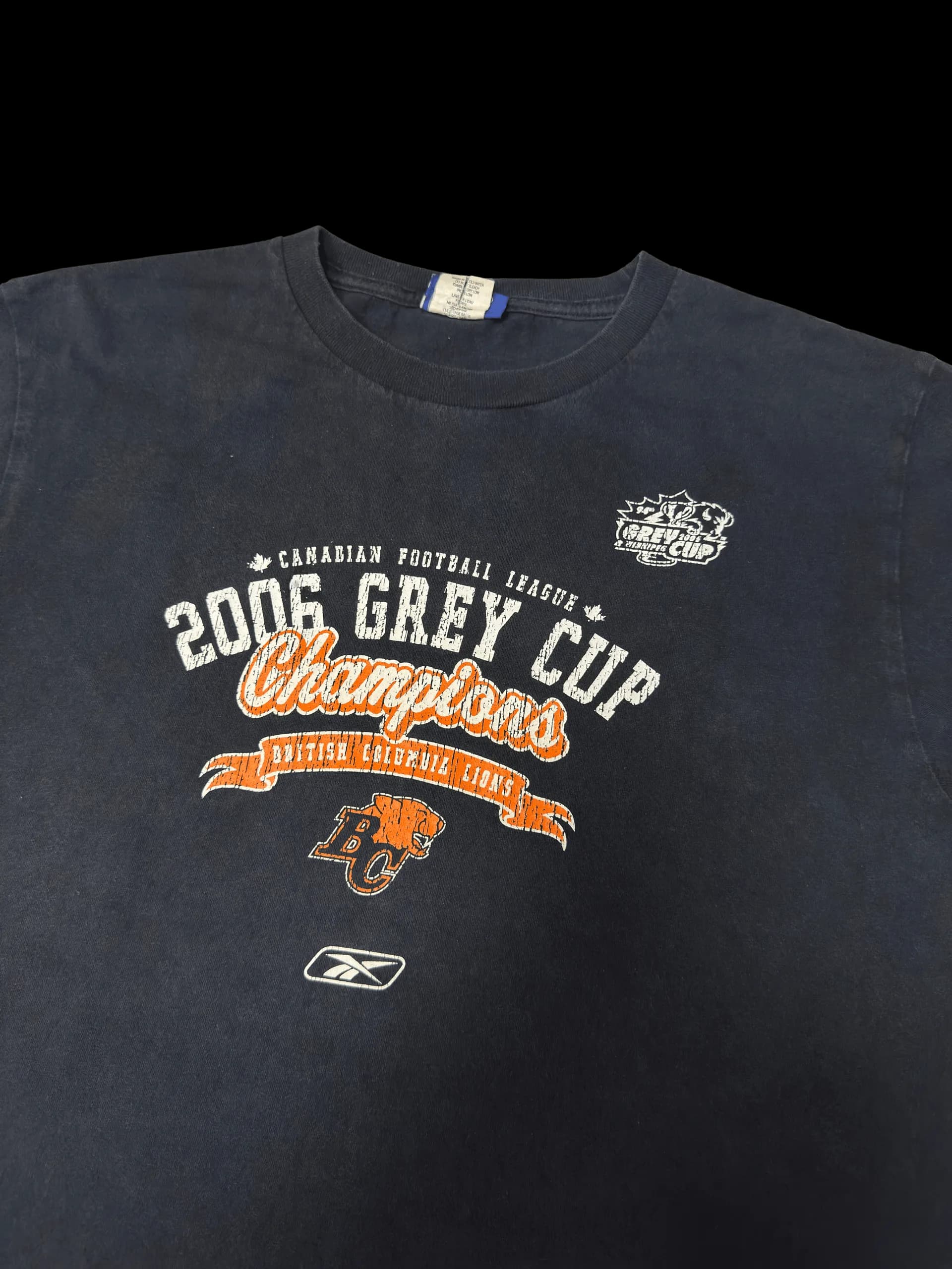 Vintage Tee-Reebok 2006 Grey Cup (Black) - image 2