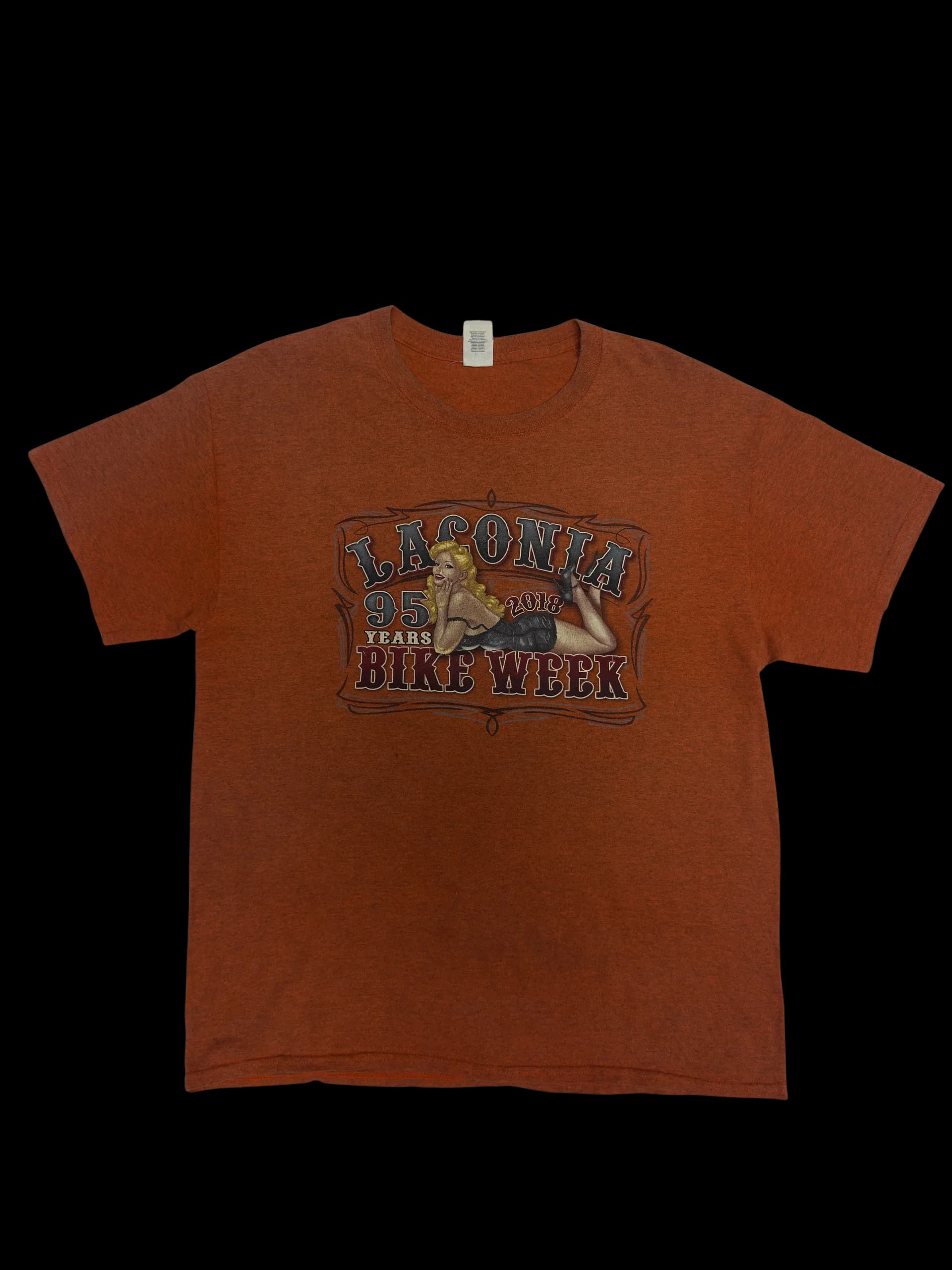 Vintage Tee-Gildan Laconia Bike Week (Orange) - image 1