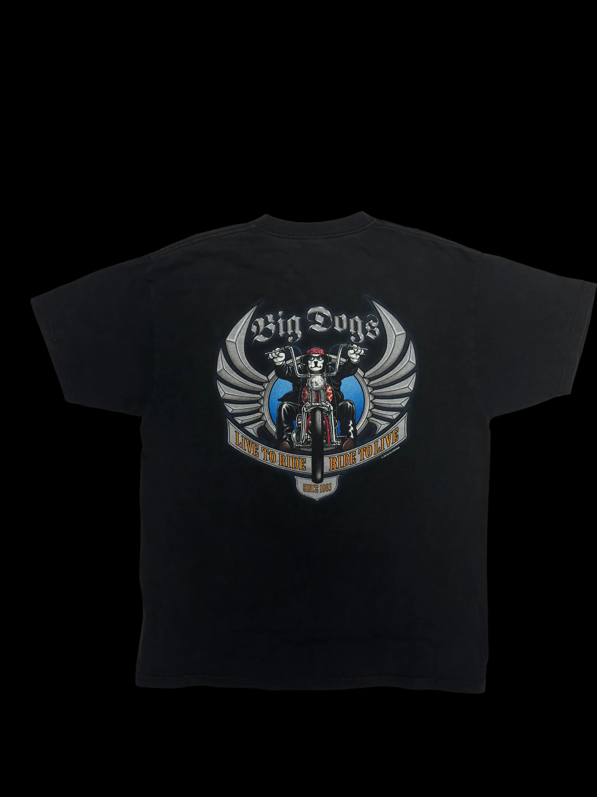 Vintage Tee-Big Dogs Live To Ride Ride To Live (Black) - image 1