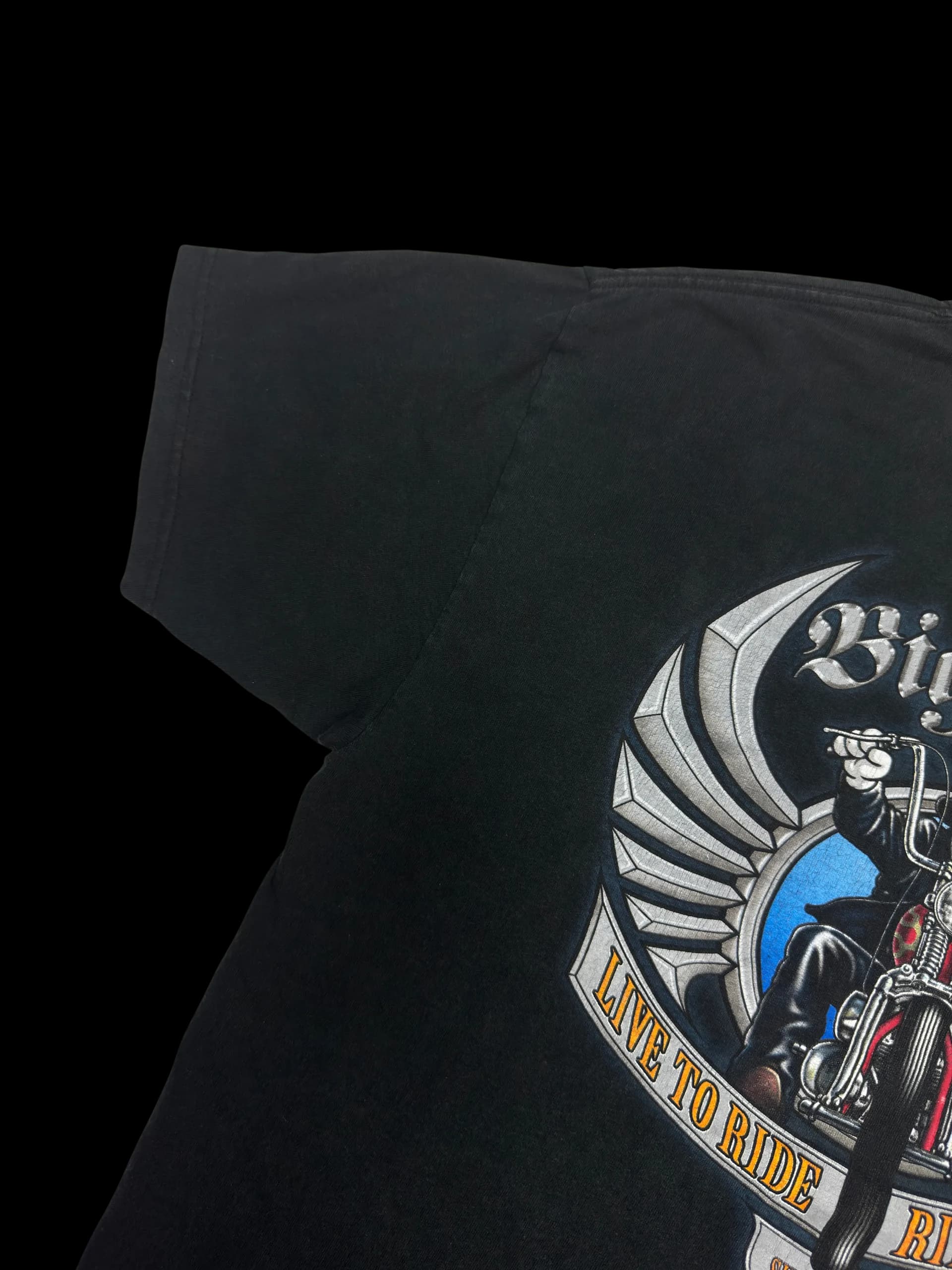 Vintage Tee-Big Dogs Live To Ride Ride To Live (Black) - image 5
