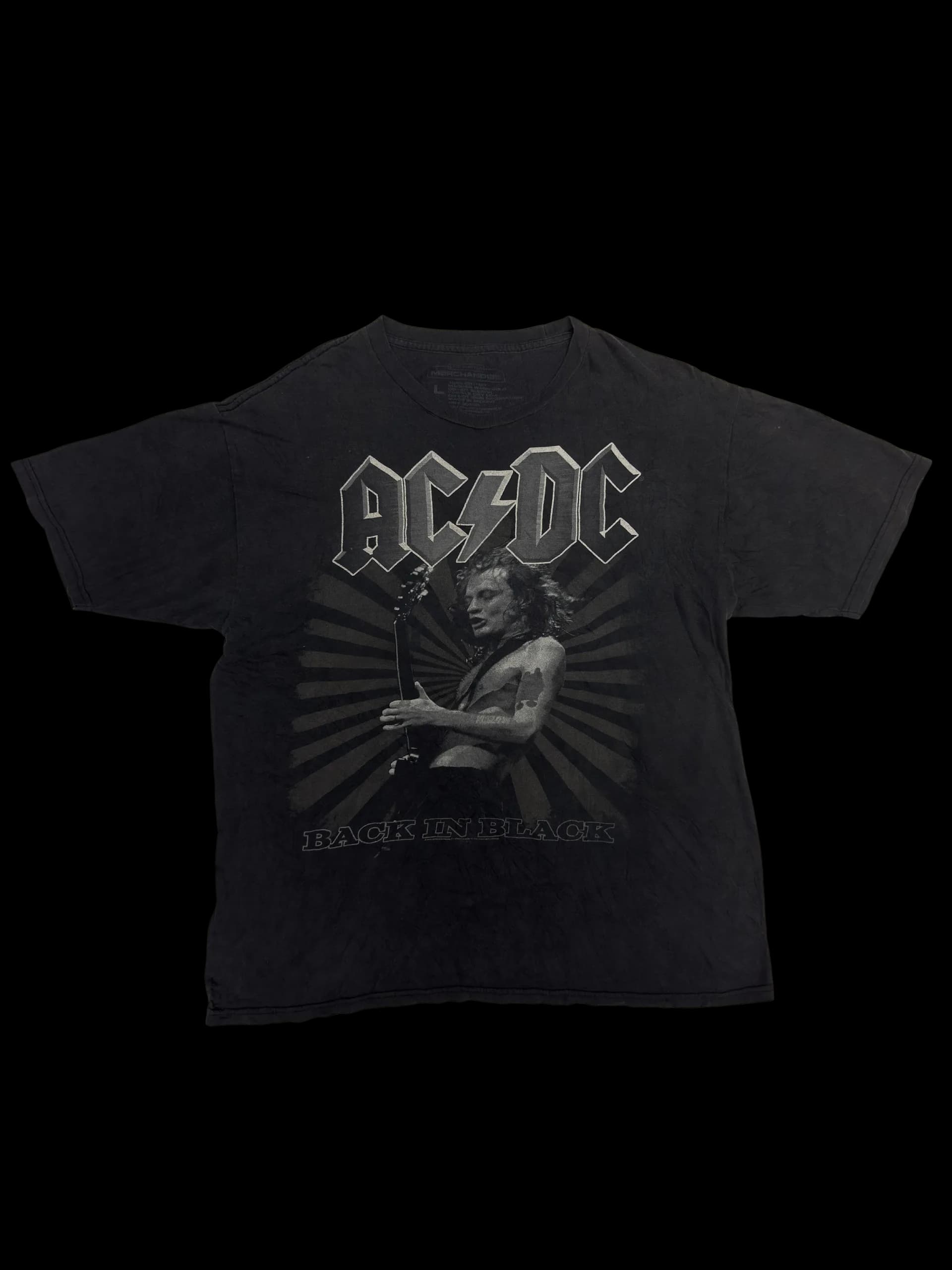 Vintage Tee-AC/DC Back In Black L (Dark Grey) - image 1