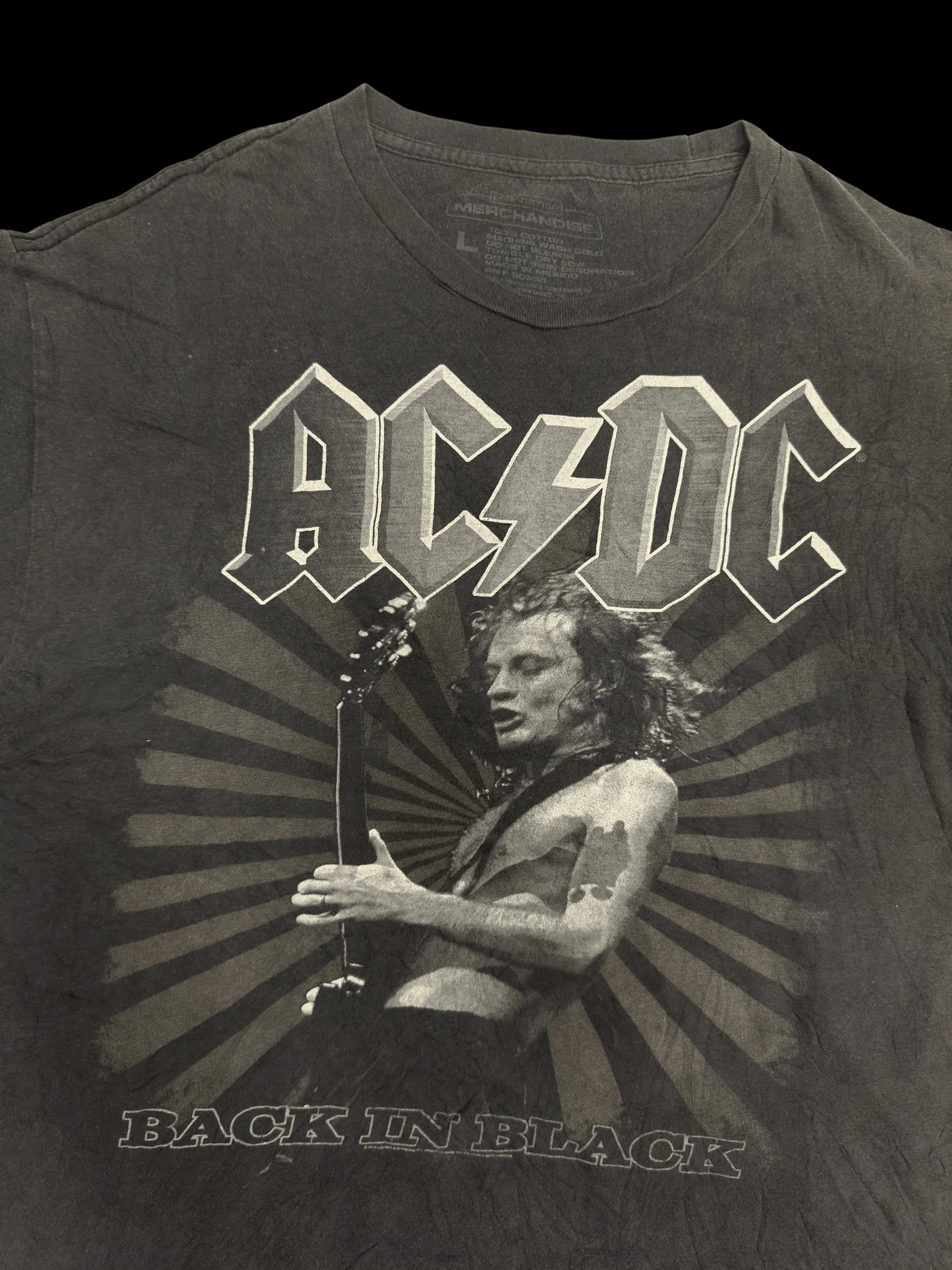 Vintage Tee-AC/DC Back In Black L (Dark Grey) - image 2