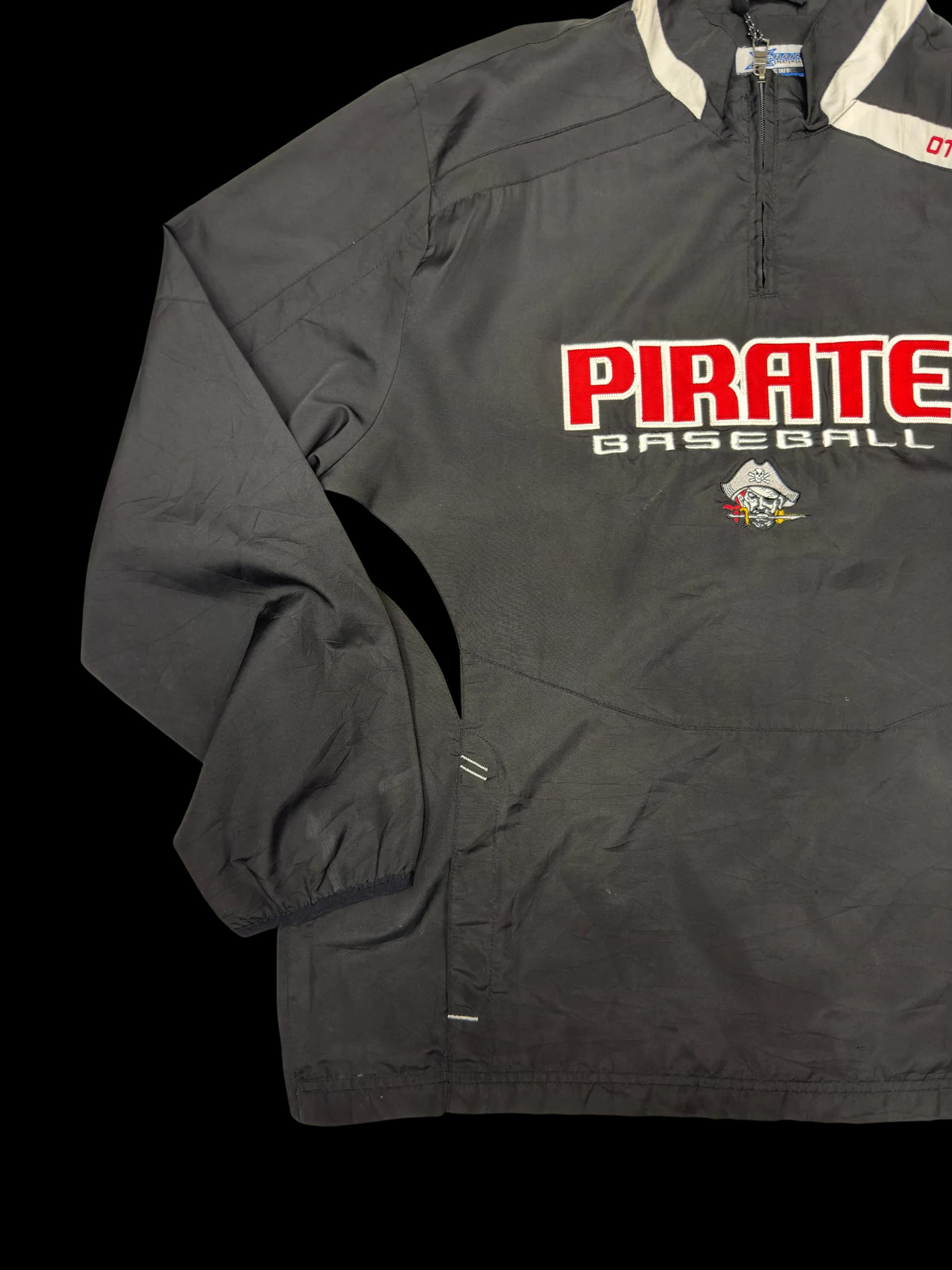 Vintage Windbreaker-Pirate Baseball L (Black) - image 4