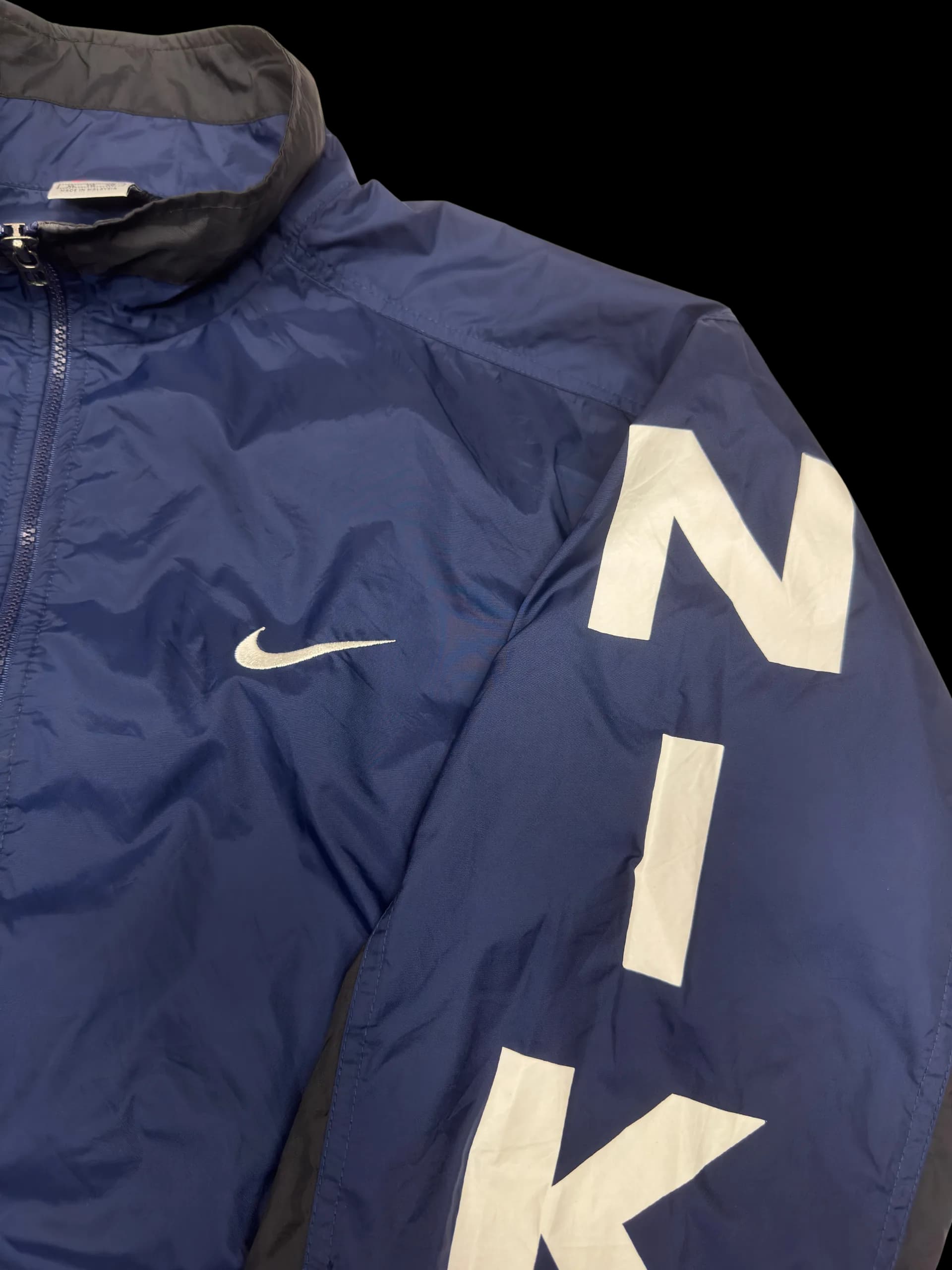 Vintage Windbreaker-Nike Spell Out Track Windbreaker (Navy) - image 5