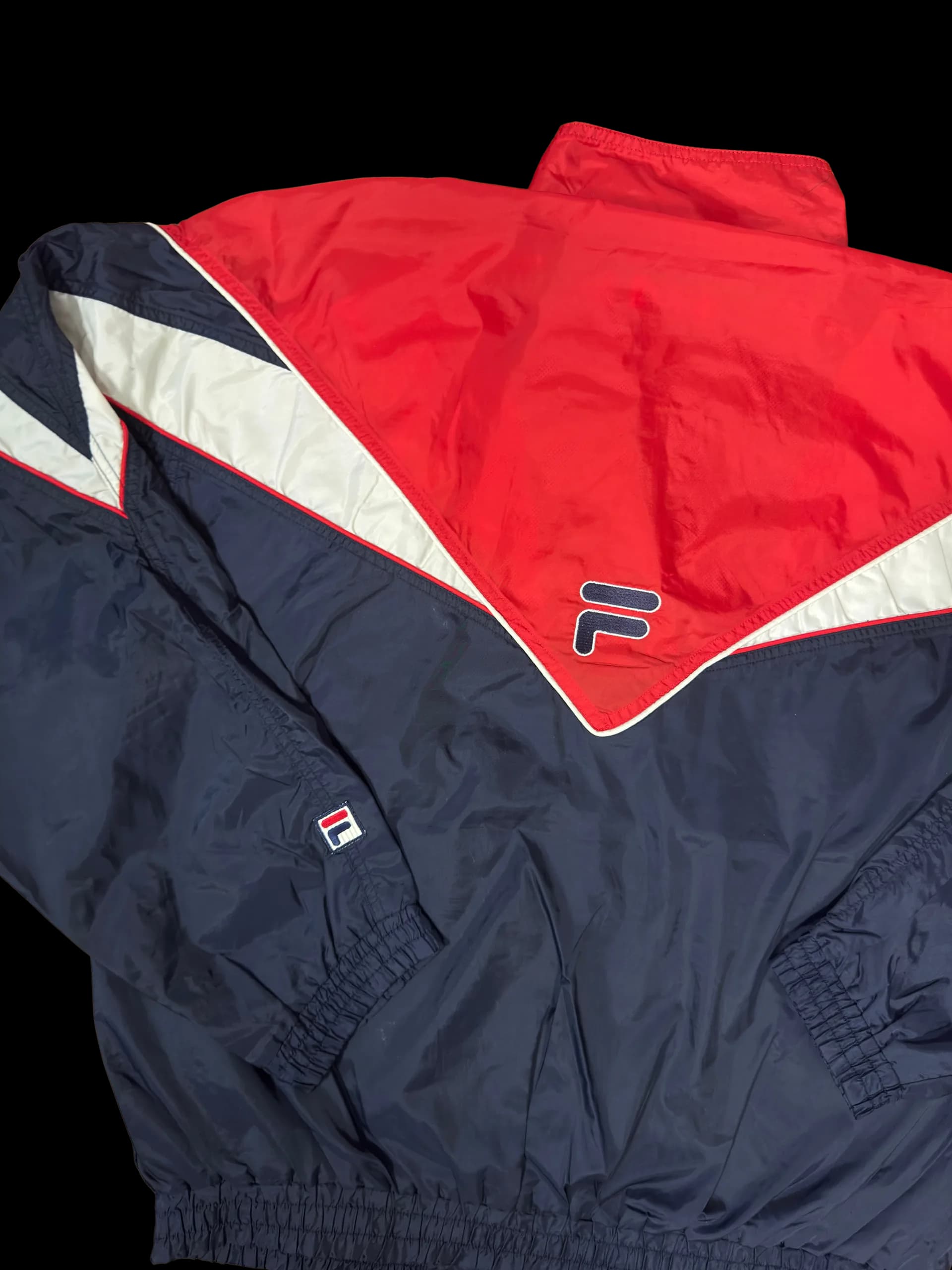 Vintage Windbreaker-Fila XL (Red/Navy) - image 4