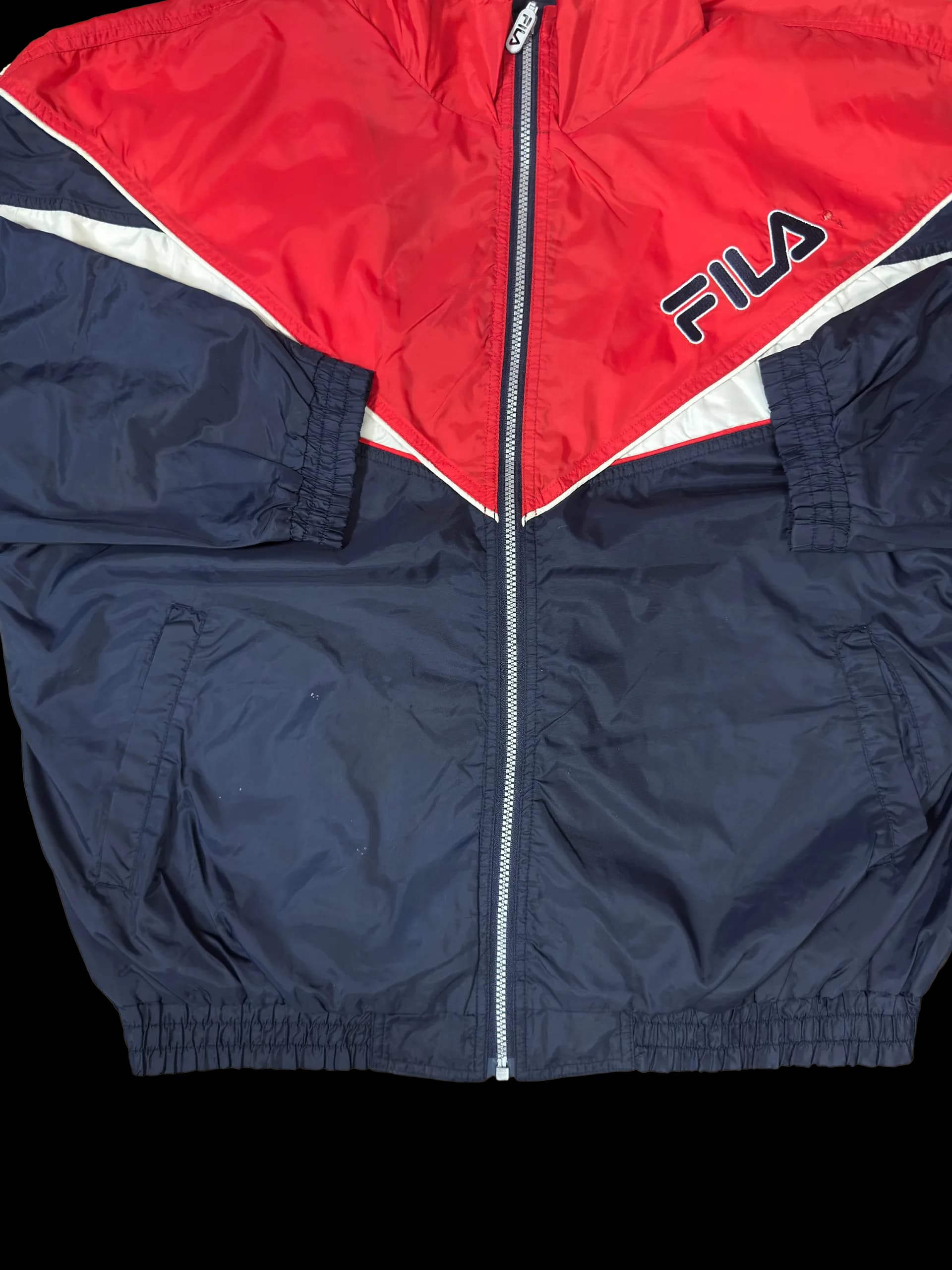 Vintage Windbreaker-Fila XL (Red/Navy) - image 5
