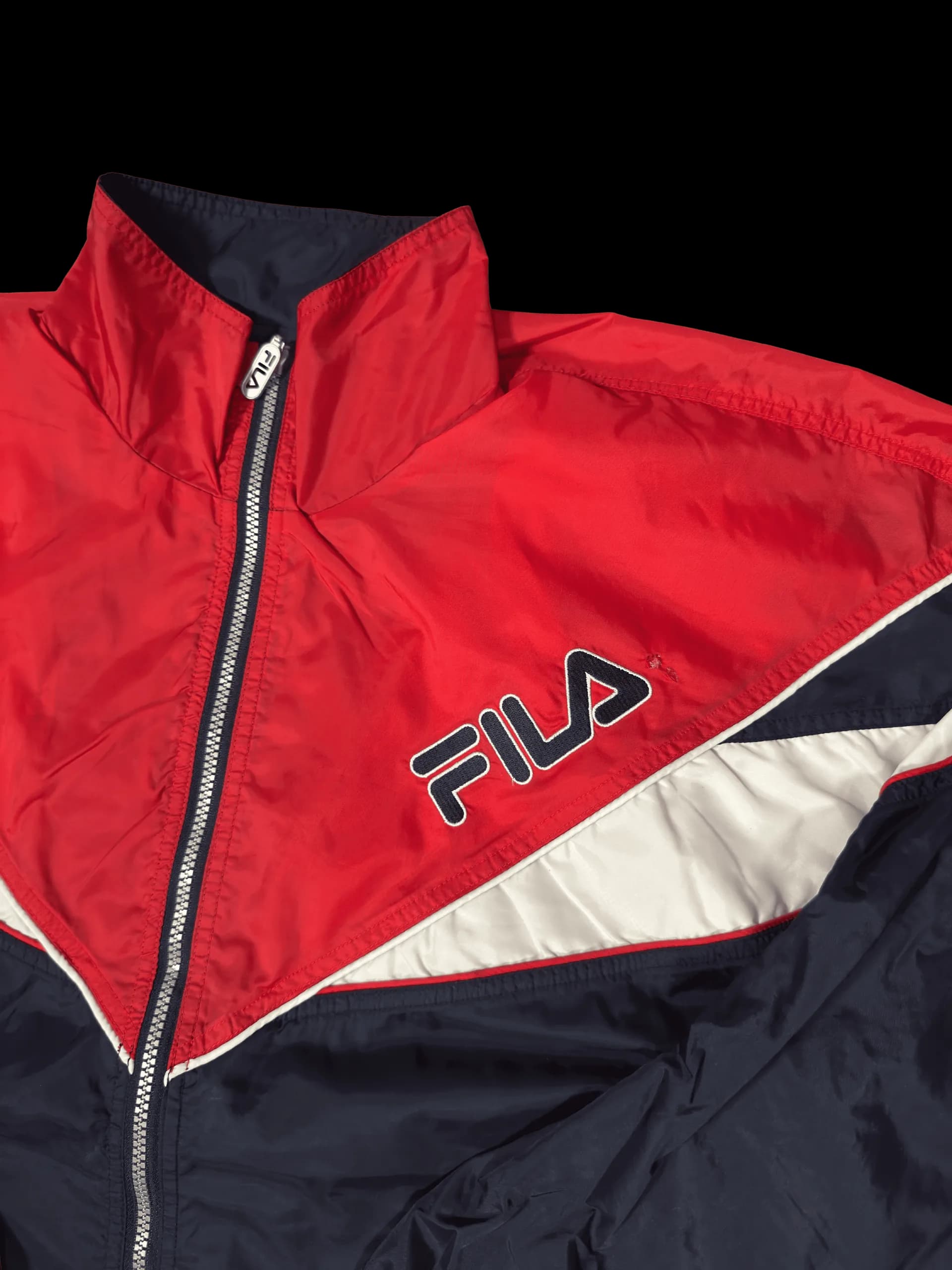 Vintage Windbreaker-Fila XL (Red/Navy) - image 2