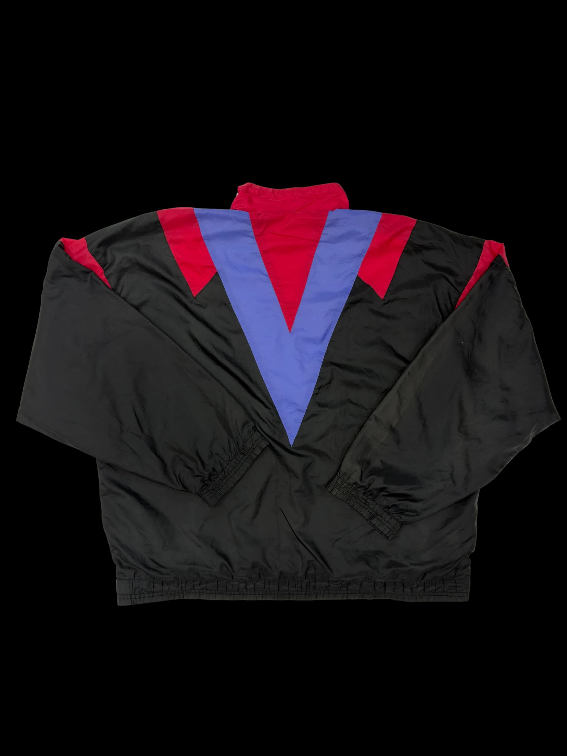 Vintage Windbreaker-Nike Retro Double V-Shape Colorblocked Windbreaker L (Black / Purple / Red) - image 4