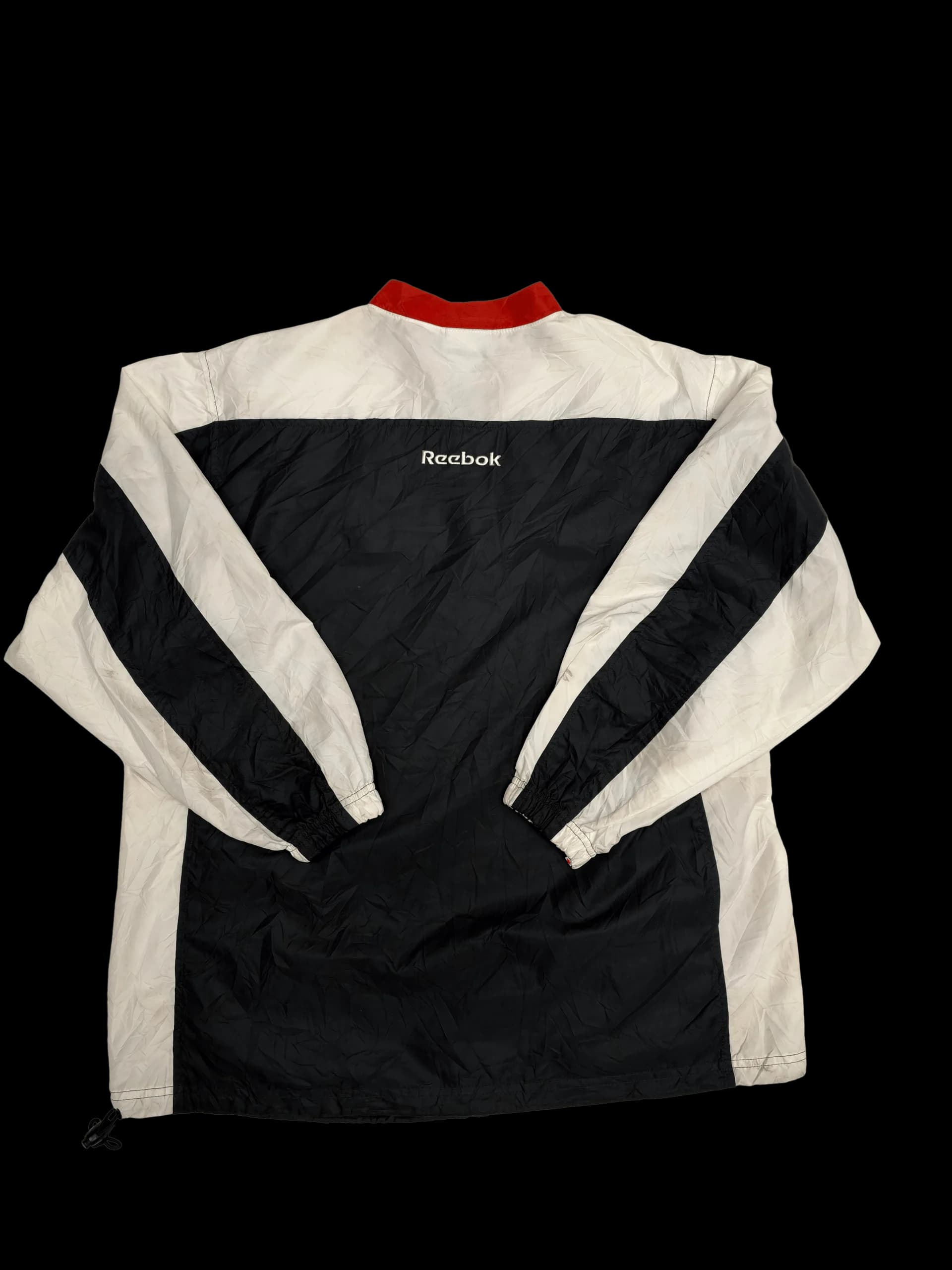 Vintage Windbreaker-Reebok Colourblock Quarter-Zip Windbreaker M (Black/Cream) - image 2