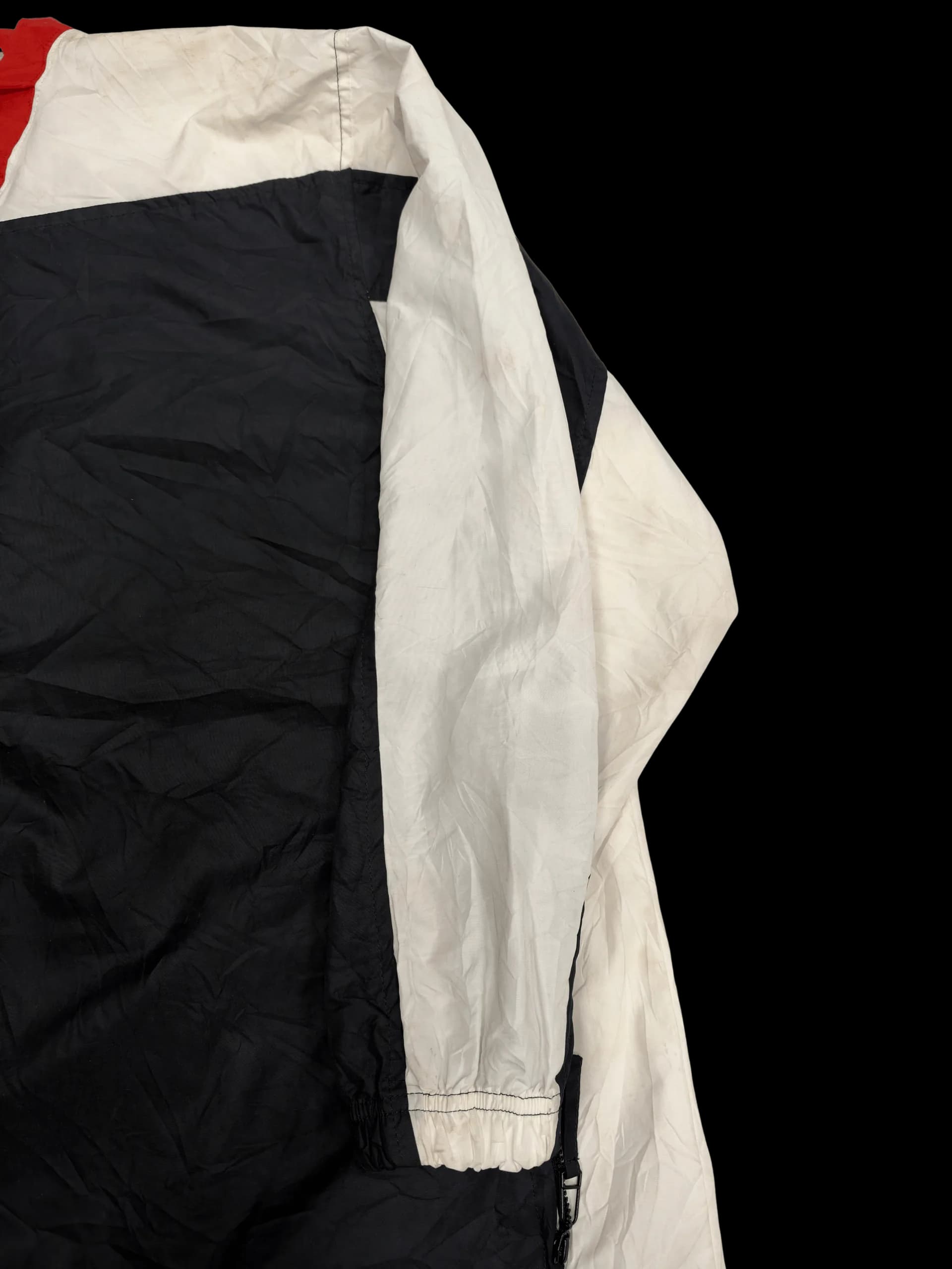 Vintage Windbreaker-Reebok Colourblock Quarter-Zip Windbreaker M (Black/Cream) - image 7